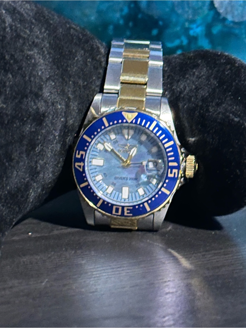 Invicta Two-Tone Gold and Blue Women's Dive Watch
